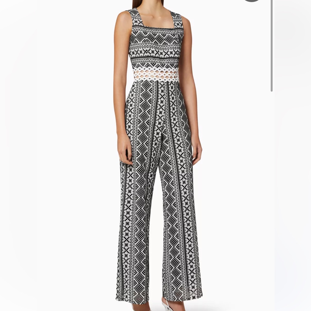 Azulu Embroidered Jumpsuit Double Lining Size 6